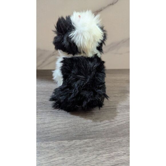 Ty Beanie Babies Poofie Stuffed Toy Black & White Shih Tzu Dog 5" Plush stuffed - Picture 7 of 10